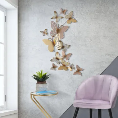 Panel ścienny BUTTERFLIES ZŁOTO/RÓŻOWY 59,5 4 111,5 cm